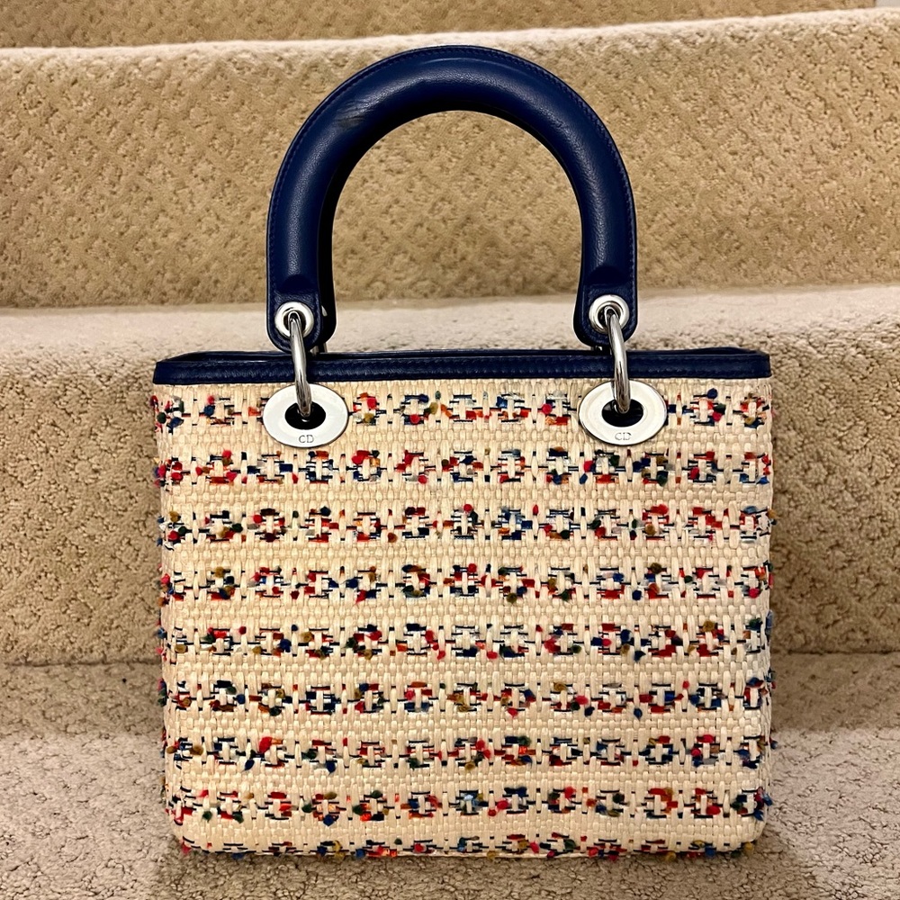 Authentic Dior Raffia lady medium - Picture 2 of 16